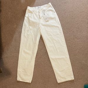 NWT Zara White High Rise Wide Leg Jeans